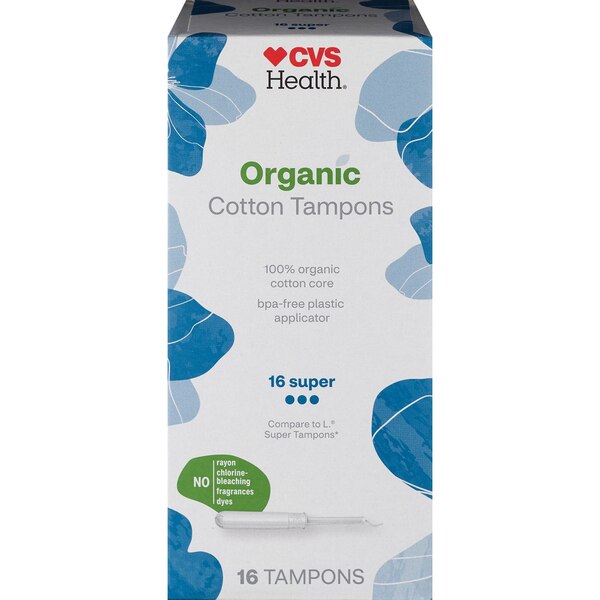 CVS Health Organic Cotton Super, 16 CT