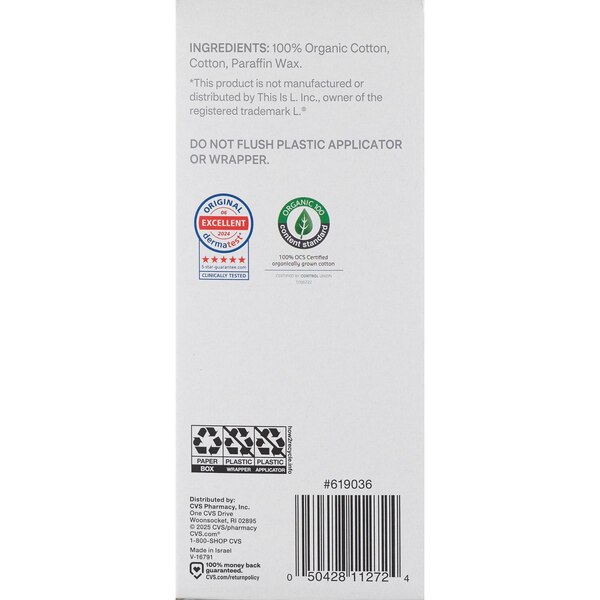 CVS Health Organic Cotton Super, 16 CT