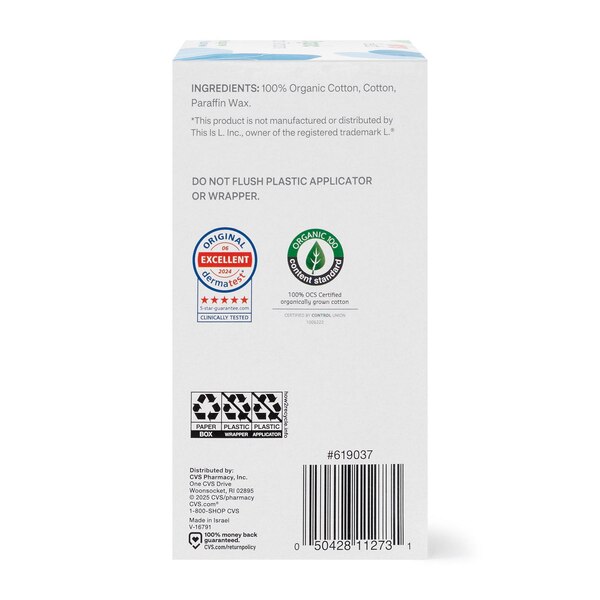 CVS Health Organic Cotton Regular/Super, 32 CT