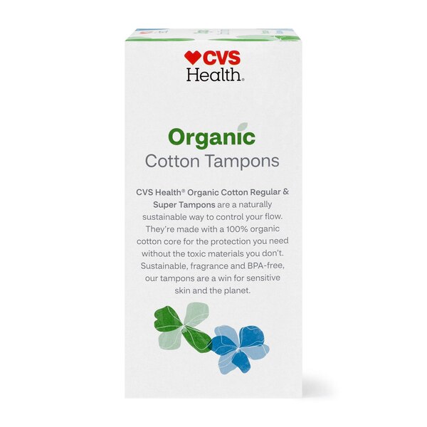 CVS Health Organic Cotton Regular/Super, 32 CT