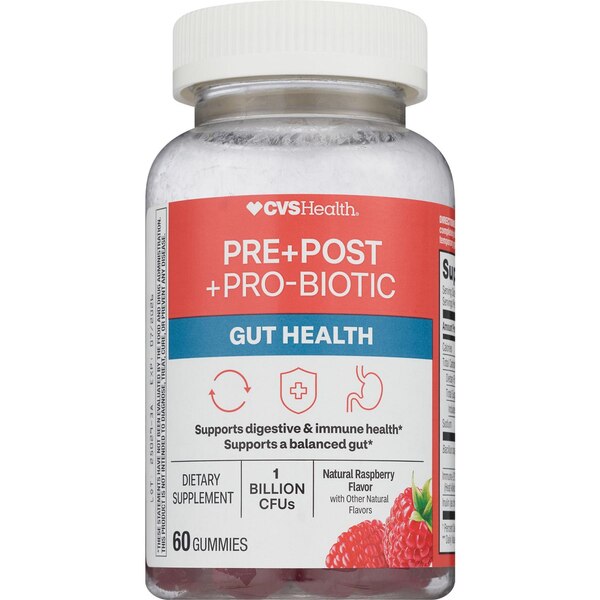 CVS Health Prebiotic + Probiotic + Postbiotic Gummies, 60 CT