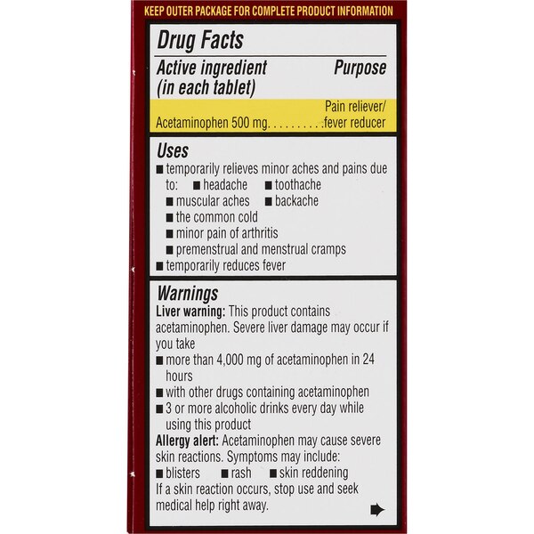 CVS Health Extra Strength Acetaminophen Pain Reliever & Fever Reducer 500 MG Tablets