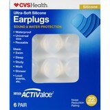 CVS Health Ultra-Soft Silicone Earplugs, 6 Pairs, thumbnail image