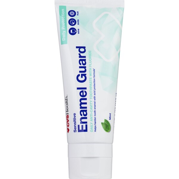 CVS Health Sensitive Enamel Guard Anti-Cavity Fluoride Toothpaste, Mint, 4 OZ