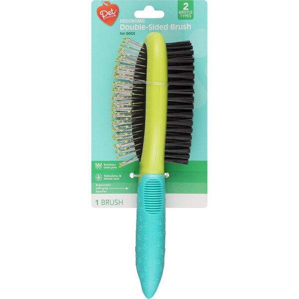 Pet Central Ergonomic Double-Sided Brush for Dogs