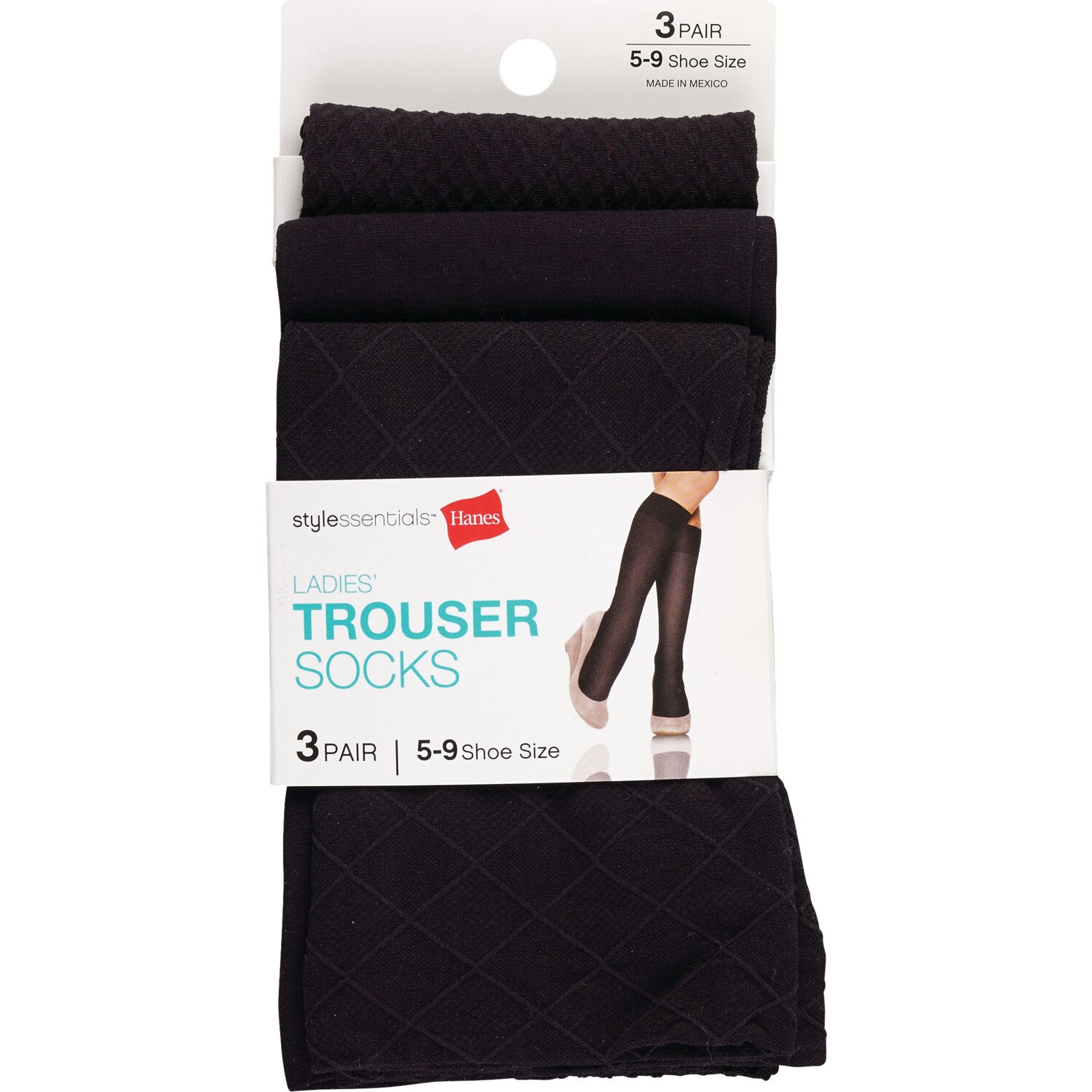 Style Essentials by Hanes Ladies' Trouser Socks, 3 Pairs