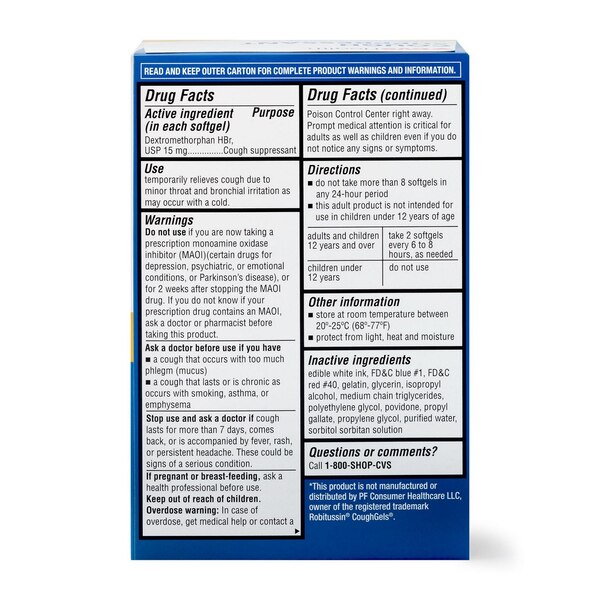 CVS Health Cough Suppressant Softgels, 20 CT