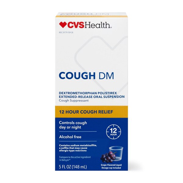 CVS Health 12HR Cough DM Relief Liquid, Grape, 5 OZ