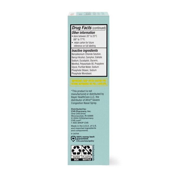 CVS 12HR Severe Nasal Spray, 0.5 OZ