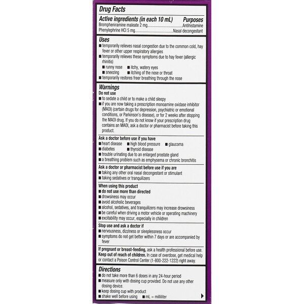 CVS Health Children's Cold & Allergy Liquid, Grape, 4 OZ