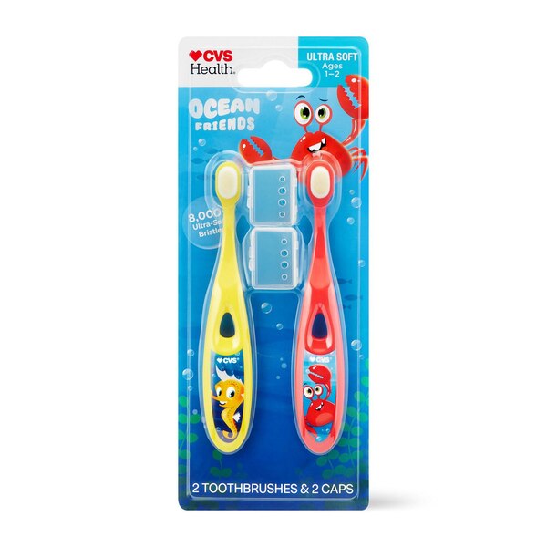 CVS Health Toddler Toothbrush, Ocean Friends, 2 CT
