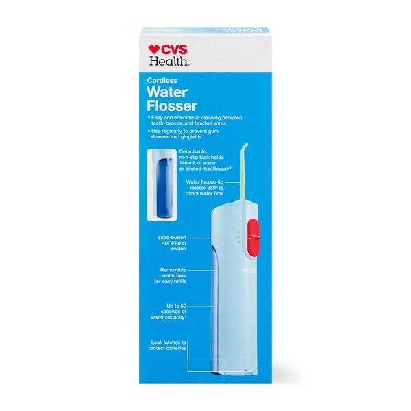 CVS Health Handheld Battery Water Flosser, Blue