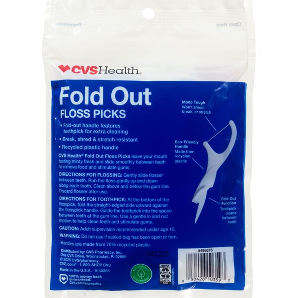 CVS Health Fold Out Floss Picks, Sweet Mint, 90 CT