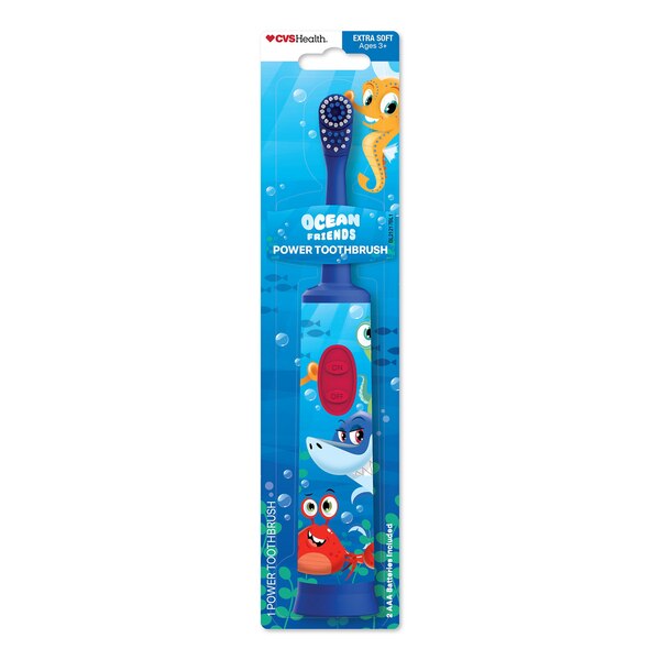 CVS Health Kids Battery Power Toothbrush, Ocean Friends, Extra Soft
