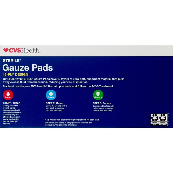 CVS Health Sterile Gauze Pads Value Pack 2x2”, 50CT