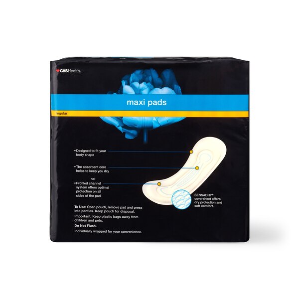 CVS Health - Toallitas maxi sin alas, regular, 48 u.