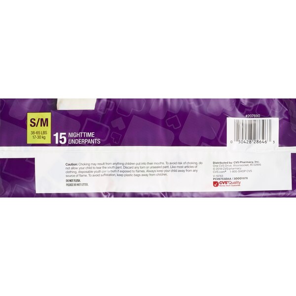 CVS Health Nighttime Underpants, S/M, 15 CT