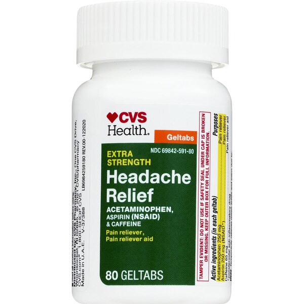 CVS Health Extra Strength Headache Relief Acetaminophen, Aspirin (NSAID) & Caffeine Geltcaps