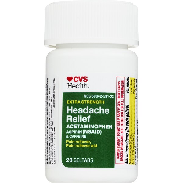CVS Health Extra Strength Headache Relief Acetaminophen, Aspirin (NSAID) & Caffeine Geltcaps