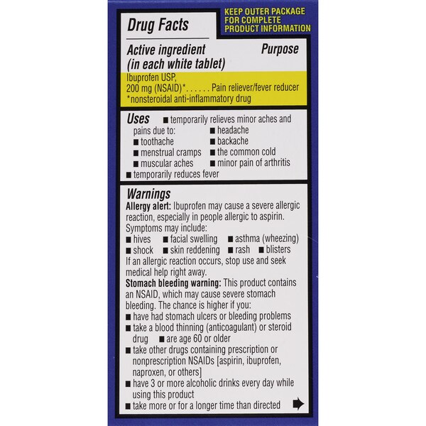 CVS Health Dye Free Ibuprofen 200 MG Tablets, 100 CT