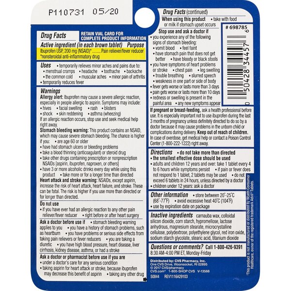 CVS Health Ibuprofen Tablets 200mg Coated