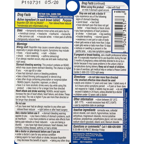 CVS Health Ibuprofen Tablets 200mg Coated