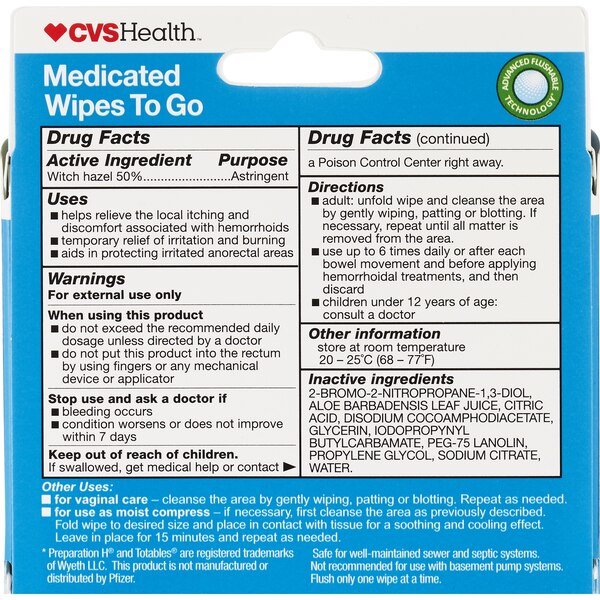CVS Health Hemorrhoidal Medicated Wipes