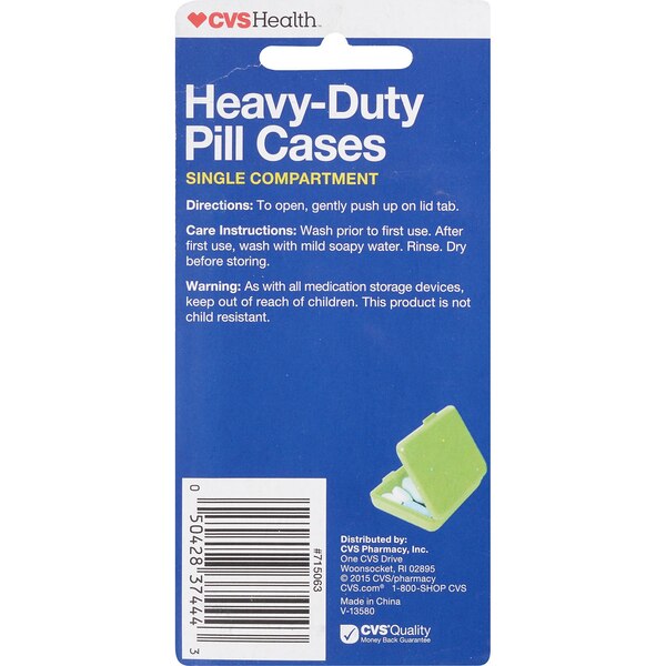 CVS Health Heavy-Duty Single Compartment Pill Case, 2 CT