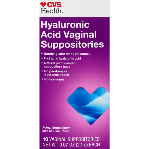 CVS Health Hyaluronic Acid Vaginal Suppositories Formula, 10 CT