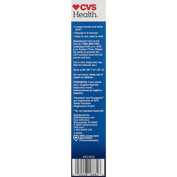 CVS Health Pregnancy Test ONE-STEP "+/-" Results 5 Days Before, 3 PK