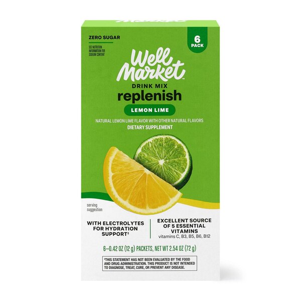 Well Market™, Raspberry Lemonade Hydrate & Glow Drink Mix, 6 ct, 0.24 oz
