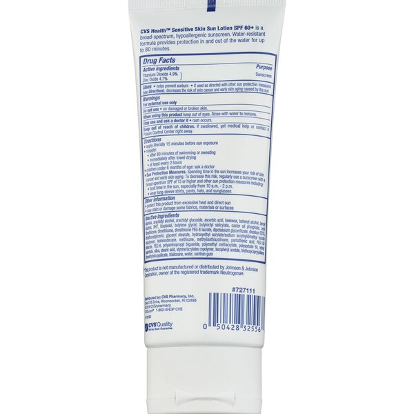 CVS Health Broad Spectrum Sensitive Skin Sunscreen Lotion