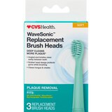 CVS Wave Sonic Rechargeable Brush Head Refill, Mint Green, 3 CT, thumbnail image