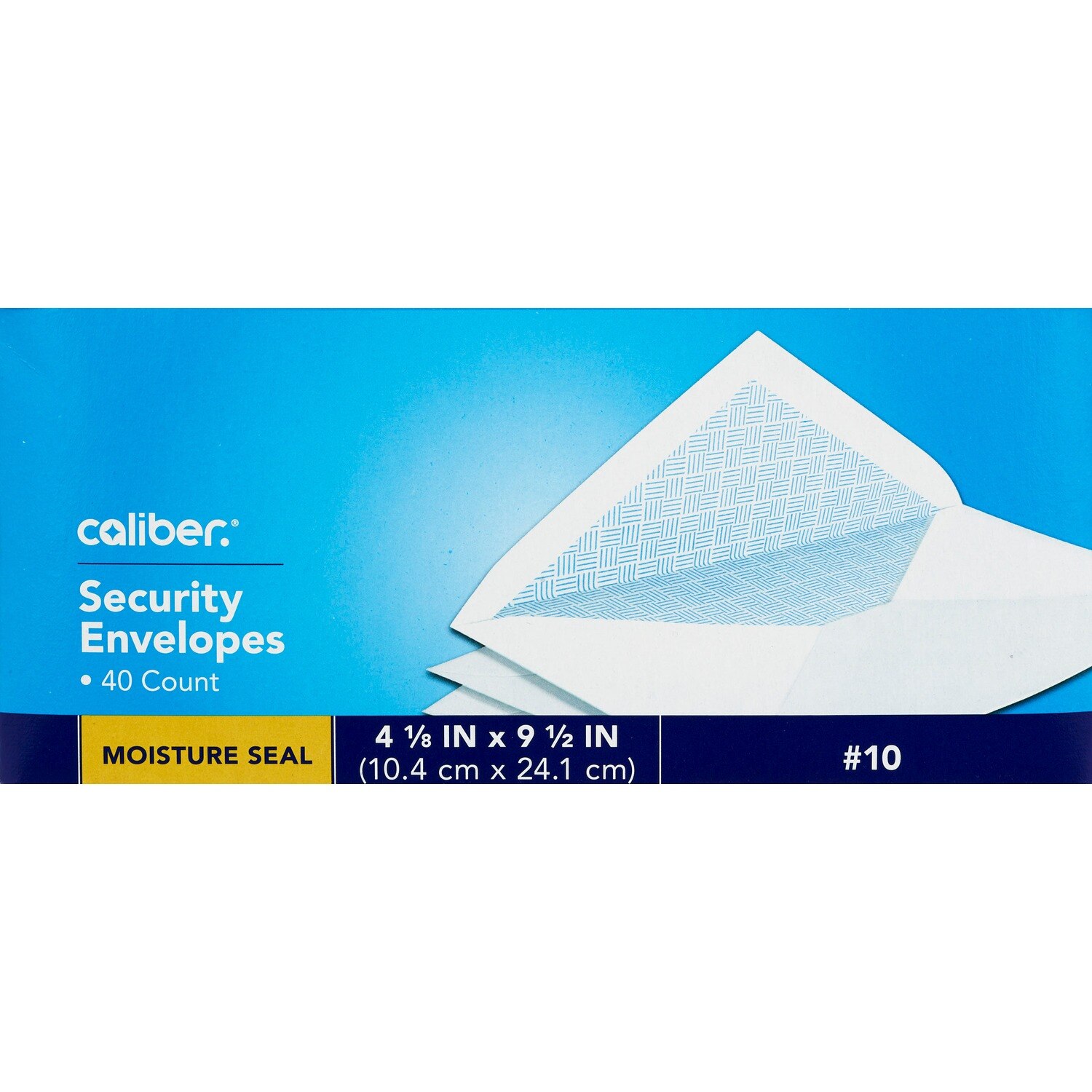 Caliber #10 Moisture Seal Security Envelopes, 4 1/8 in. x 9 1/2 in., 40 CT