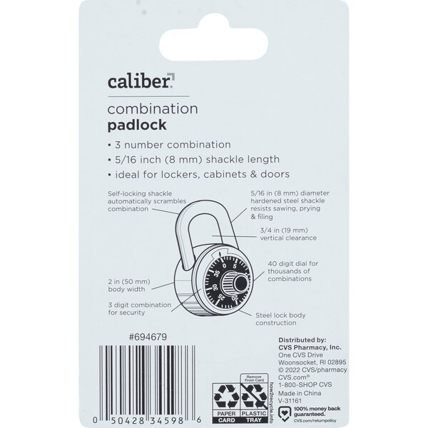 Caliber Combo Lock