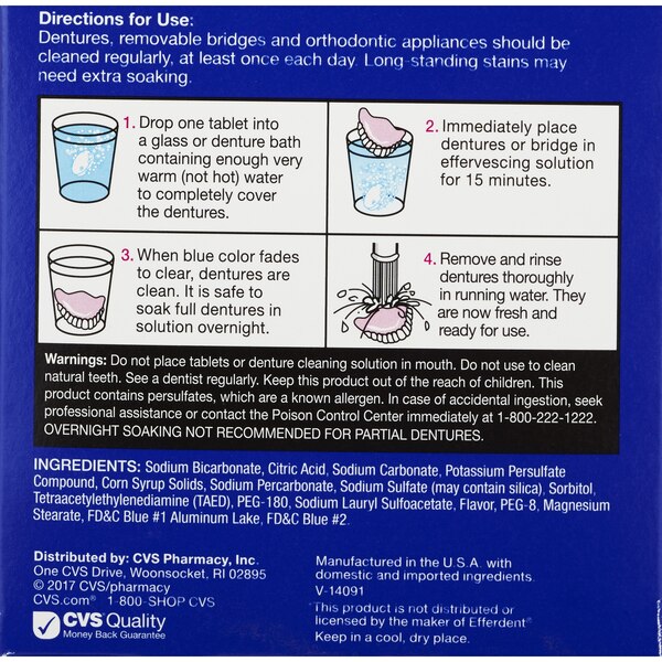 CVS Health Anti-Bacterial Denture Cleanser Tablets