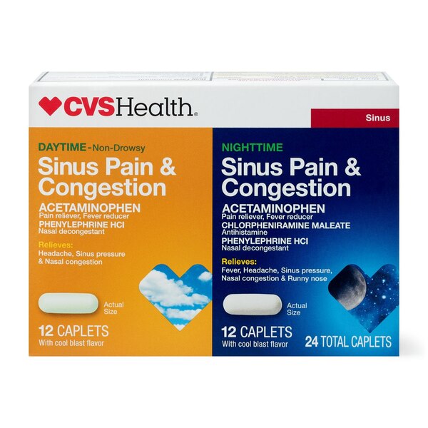 CVS Health Sinus Pain & Congestion Acetaminophen Caplets