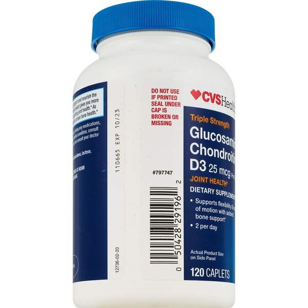 CVS Health Glucosamine Chondroitin + Vitamin D3 Caplets, 120 CT