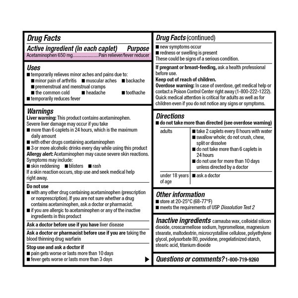 CVS Health 8HR Arthritis Pain Relief Acetaminophen 650 MG Caplets