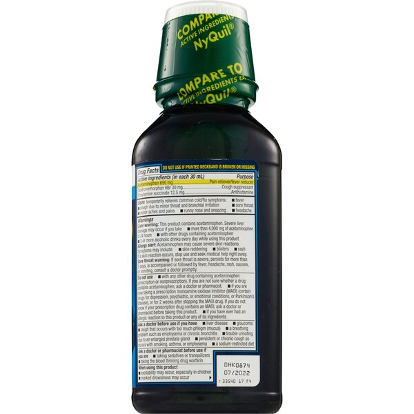 CVS Health Multi-Symptom Nighttime Cold & Flu Relief, Original, 12 OZ