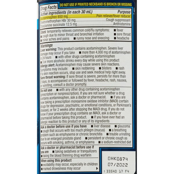 CVS Health Multi-Symptom Nighttime Cold & Flu Relief, Original, 12 OZ