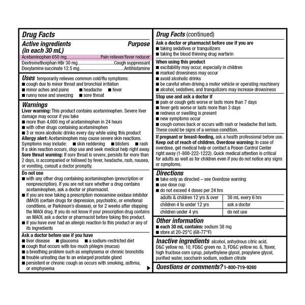 CVS Health Multi-Symptom Nighttime Cold & Flu Relief, Original, 12 OZ