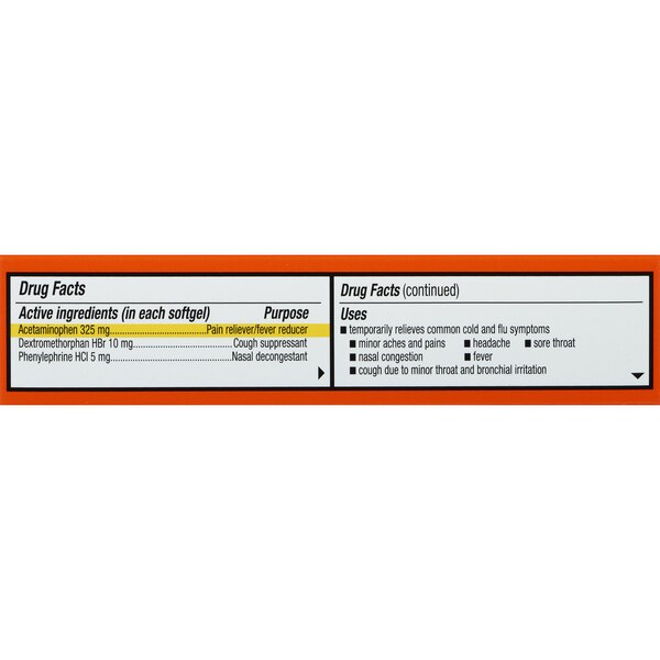 CVS Health - Cápsulas blandas para los síntomas del resfriado y la gripe, para el día, no causa somnolencia