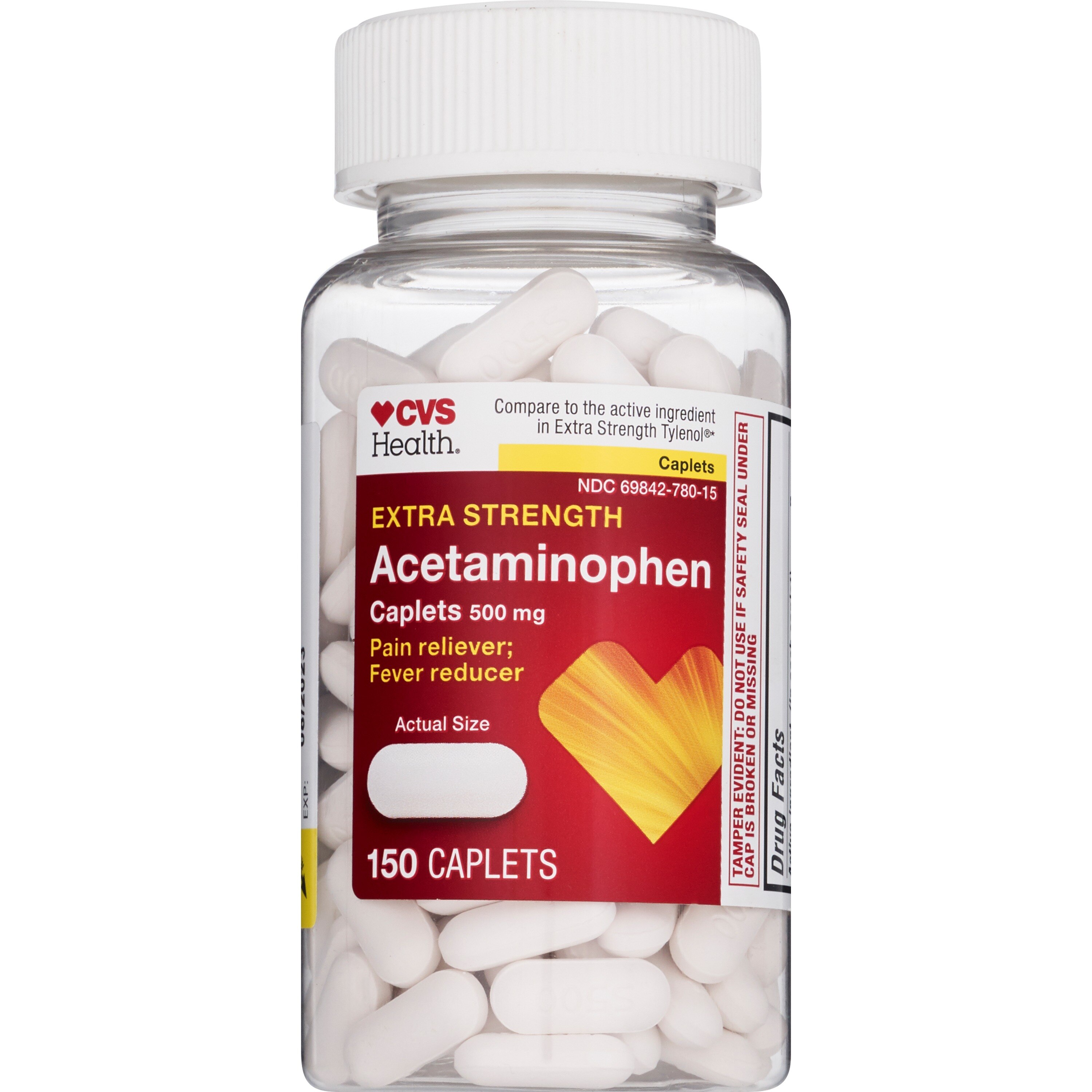 CVS Health Extra Strength Acetaminophen Pain Reliever & Fever Reducer 500mg Caplets