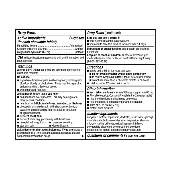 CVS Health Dual-Action Complete Acid Reducer & Antacid Chewable Tablet