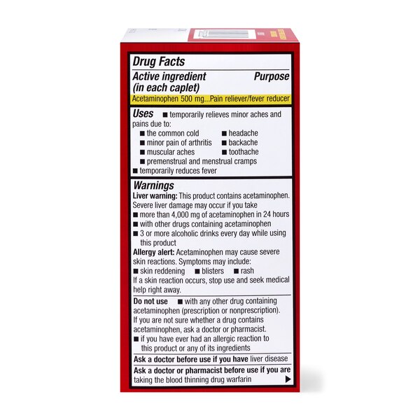CVS Health Extra Strength Acetaminophen Pain Reliever & Fever Reducer 500mg Caplets