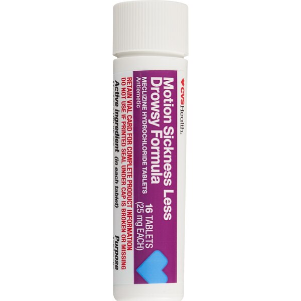 CVS Health Motion Sickness Less Drowsy Formula Tablets, 16 CT
