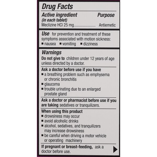 CVS Health Motion Sickness Less Drowsy Formula Tablets, 16 CT