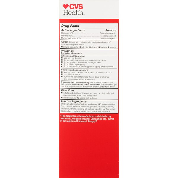 CVS Health - Crema para aliviar el dolor muscular, máxima potencia