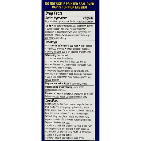 CVS Health 12HR No Drip Nasal Mist Oxymetazoline 0.05%, 0.5 OZ
